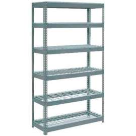 Extra Heavy Duty Shelving 48"W x 24"D x 72"H With 6 Shelves, Wire Deck, Gry