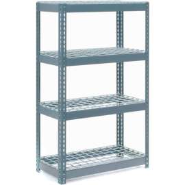 Extra Heavy Duty Shelving 36"W x 24"D x 72"H With 4 Shelves, Wire Deck, Gry