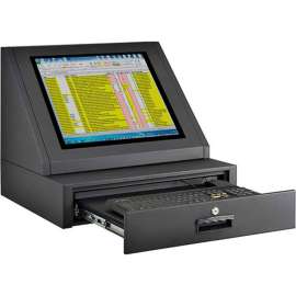 Global Industrial Countertop LCD Console Computer Cabinet, Black