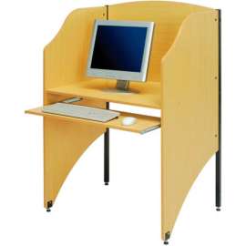 Interion Privacy Study Carrel, Teak