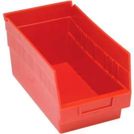 Plastic Nesting Storage Shelf Bin QSB202 6-5/8"W x 11-5/8"D x 6"H Red