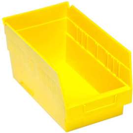 Plastic Nesting Storage Shelf Bin QSB202 6-5/8"W x 11-5/8"D x 6"H Yellow