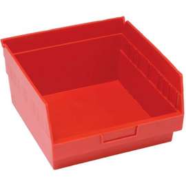 Plastic Nesting Storage Shelf Bin QSB209 11-1/8"W x 11-5/8"D x 6"H Red