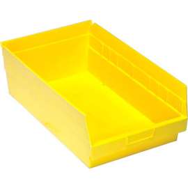 Plastic Nesting Storage Shelf Bin QSB210 11-1/8"W x 17-7/8"D x 6"H Yellow