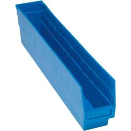Plastic Nesting Storage Shelf Bin QSB205 4-1/8"W x 23-5/8"D x 6"H Blue