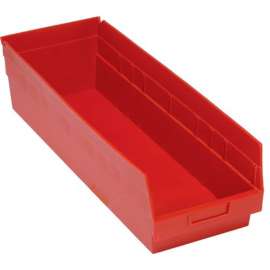 Plastic Nesting Storage Shelf Bin QSB214 8-3/8"W x 23-5/8"D x 6"H Red