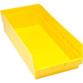 Plastic Nesting Storage Shelf Bin QSB216 11-1/8"W x 23-5/8"D x 6"H Yellow