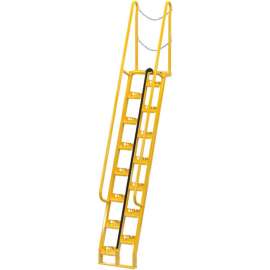 Alternating Stair 9' 15-Step Ladder, 68° Angle - ATS-9-68