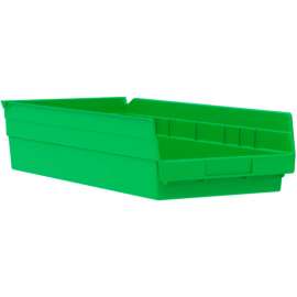 Akro-Mils Plastic Nesting Storage Shelf Bin 30158 - 8-3/8"W x 17-7/8"D x 4"H Green