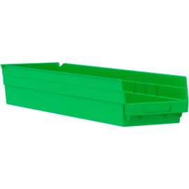Akro-Mils Plastic Nesting Storage Shelf Bin 30164 - 6-5/8"W x 23-5/8"D x 4"H Green