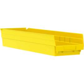 Akro-Mils Plastic Nesting Storage Shelf Bin 30164 - 6-5/8"W x 23-5/8"D x 4"H Yellow