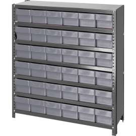 Quantum Storage Systems CL1239-601 Closed Shelving Euro Drawer Unit - 36x12x39 - 36 Euro Drawers Gray