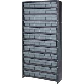 Quantum Storage Systems CL1875-602 Closed Shelving Euro Drawer Unit - 36x18x75 - 72 Euro Drawers Gray