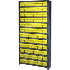 Quantum Storage Systems CL1875-602 Closed Shelving Euro Drawer Unit - 36x18x75 - 72 Euro Drawers Yellow