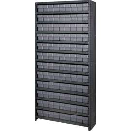 Quantum Storage Systems CL1875-604 Closed Shelving Euro Drawer Unit - 36x18x75 - 108 Euro Drawers Gray