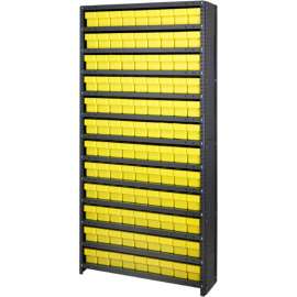 Quantum Storage Systems CL1875-604 Closed Shelving Euro Drawer Unit - 36x18x75 - 108 Euro Drawers Yellow
