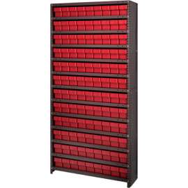 Quantum Storage Systems CL1875-604 Closed Shelving Euro Drawer Unit - 36x18x75 - 108 Euro Drawers Red