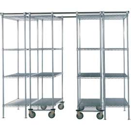 Nexel Space-Trac 4 Unit Storage Shelving, Poly-Z-Brite, 36"W x 24"D x 86"H - 12 ft