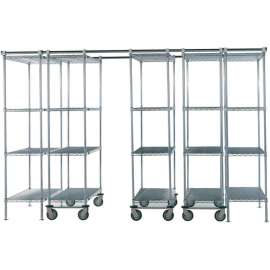 Nexel Space-Trac 5 Unit Storage Shelving, Poly-Z-Brite, 36"W x 21"D x 74"H - 12 ft