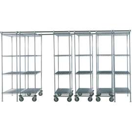 Nexel Space-Trac 6 Unit Storage Shelving, Poly-Z-Brite, 48"W x 18"D x 86"H - 12 ft