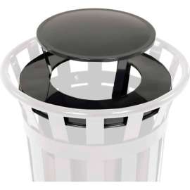 Global Industrial Steel Rain Bonnet Lid For 24 Gallon Trash Can, Black