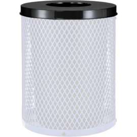 Global Industrial Steel Flat Lid For 24 Gallon Trash Can, Black