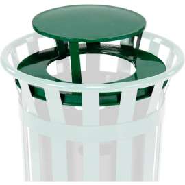 Global Industrial Steel Rain Bonnet Lid For 24 Gallon Trash Can, Green