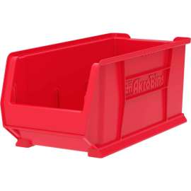 Akro-Mils Super-Size AkroBin Plastic Stacking Bin, 11"W x 23-7/8"D x 10"H, Red