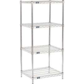 Nexel Shelving Wire Shelving Starter Unit, 24"W x 21"D x 54"H