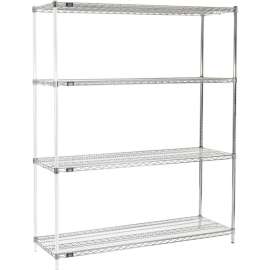 Nexel Shelving Wire Shelving Add-On Unit, 60"W x 21"D x 74"H