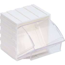 Quantum Tip Out Interlocking Bin QTB406 3-3/4 x 2-7/8 x 4 White