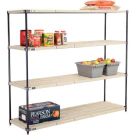 Nexel Shelving Vented Plastic Mat Shelving Unit, 72"W x 21"D x 63"H