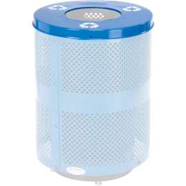 Global Industrial Flat Lid - 36 Gallon Blue w/ Recycle Logos