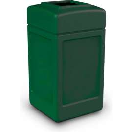 PolyTec Square Waste Container, Green, 42-Gallon
