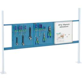 Global Industrial 36" Pegboard & 18" Whiteboard Panel Kit, 72"W, Blue