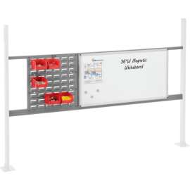Global Industrial 18" Louver & 36" Whiteboard Panel Kit, 72"W, Gray