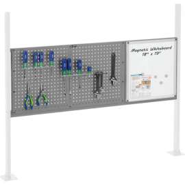 Global Industrial 36" Pegboard & 18" Whiteboard Panel Kit, 60"W, Gray