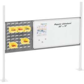 Global Industrial 18" Louver & 36" Whiteboard Panel Kit, 60"W, Gray