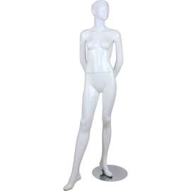 Female Mannequin - Hands Behind the Back, Right Leg in the Front - Gloss Finish, White
