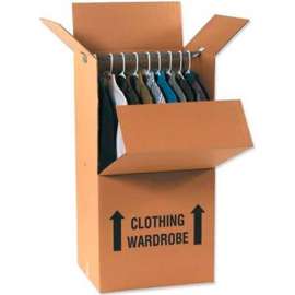 Global Industrial Wardrobe Packing Cardboard Corrugated Boxes, 24"L x 22"W x 60"H, Kraft