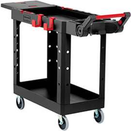 Rubbermaid Heavy Duty Small Adaptable Utility Cart, 2 Shelf, 46-1/2"Lx17-3/4"W, Black
