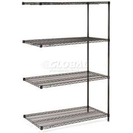 Nexel Shelving Wire Shelving Add-On Unit, 48"W x 24"D x 86"H