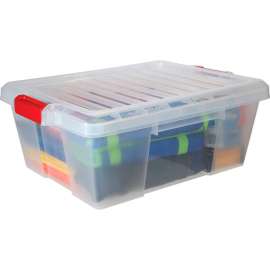 Quantum Heavy-Duty Latch Container with Lid 21"Lx15-7/8"x7-3/4"H Clear Price Each
