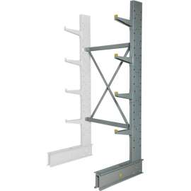 Global Industrial Single Sided Medium Duty Cantilever Add-On Rack, 2" Lip, 48"Wx33"Dx96"H