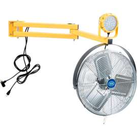 Global Industrial LED Dock Light w/ 60"L Arm & Fan, 40W, 4900 Lumens, 5000K, On/Off Switch