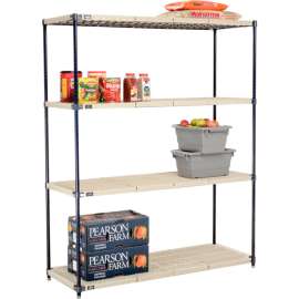 Nexel Shelving Vented Plastic Mat Shelving Unit, 60"W x 18"D x 74"H