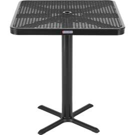 Global Industrial 36" Square Bar Height Outdoor Dining Table, 42"H, Expanded Metal, Black