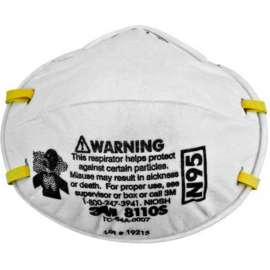 3M 8110S N95 Disposable Particulate Respirators, Small, 20/Box