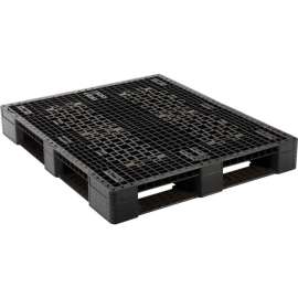 Global Industrial; Rackable & Stackable Pallet, HDPE, 4-Way, 48"x40", 30000 Lb Stat Cap, Black