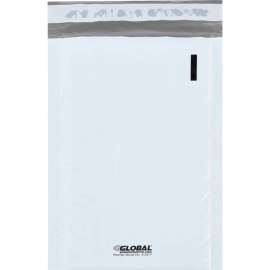 Global Industrial Bubble Lined Poly Mailers, #00, 5"W x 10"L, White, 250/Pack